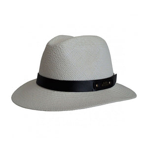 Headzone Panama Straw Hat Fedora Hat White Hvid