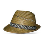 Headzone Straw Hat Fedora Hat 2865 Natural Beige