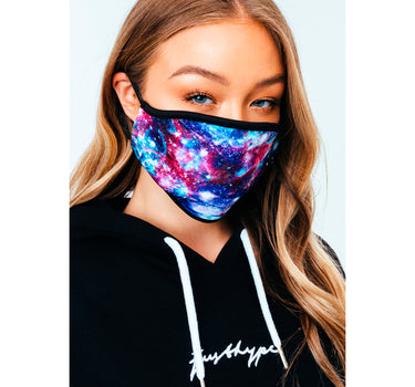 Hype 2X Adult Space Pink Face Mask Multi Color Pink Space Lyserød Camo SAFE404