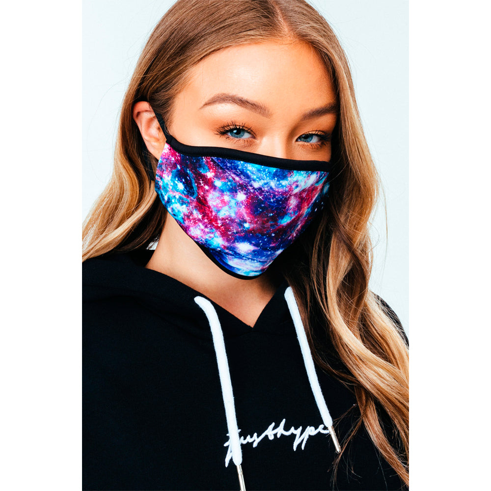 Hype 2X Adult Space Pink Face Mask Multi Color Pink Space Lyserød Camo SAFE404
