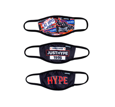 Hype 3X Kids Squad Face Mask Multi Color Camo Camouflage Black Sort SAFE0205