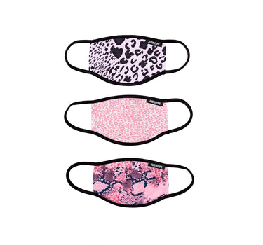 Hype JustHype 3x Adult Womens Animal Prints Face Mask Mundbind Multi Pink Camo Camouflage SAFE0042