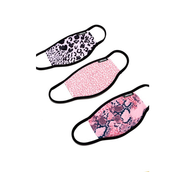 Hype JustHype 3x Adult Womens Animal Prints Face Mask Mundbind Multi Pink Camo Camouflage SAFE0042