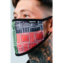 Hype Adult Multi Bandana Squares Face Mask Multi Color Green Blue Red Grøn Blå Rød Camo SAFE0149