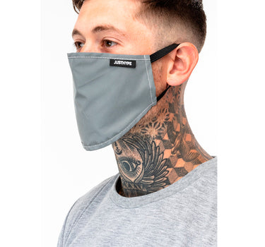 Hype Adult Reflective Face Mask White Grey Hvid Grå Reflective SAFE0194
