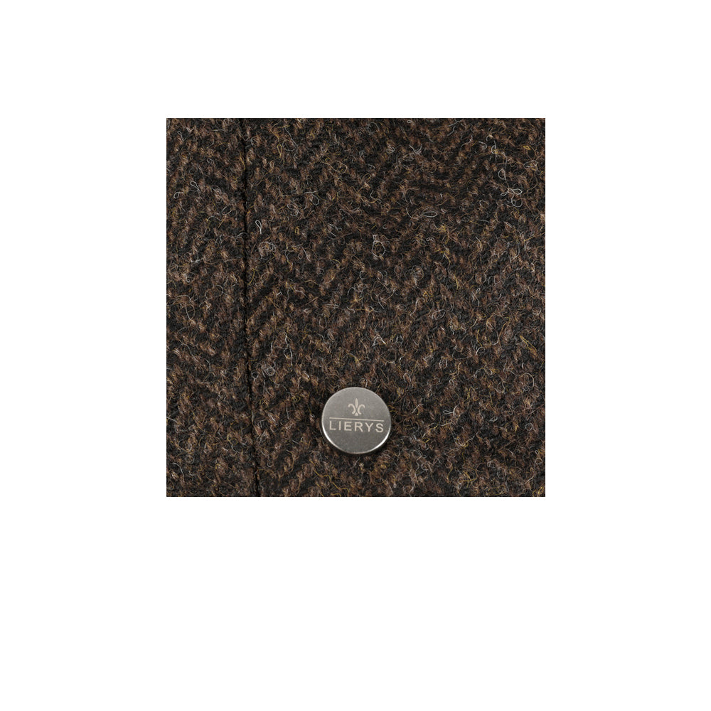 Lierys Carlsen Wool Herringbone Sixpence Flat Cap Brown 6880501-366
