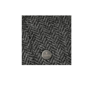 Lierys Carlsen Wool Herringbone Sixpence Flat Cap Grey Grå 6880501-331