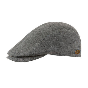 MJM Hats Daffy 3 Sixpence Flat Cap Grey Grå