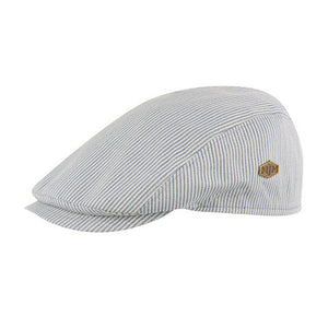 MJM Hats Bang Sixpence Flat Cap Blue Stripe Blå 01D74035057