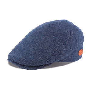 MJM Hats Bang Wool Mix Sixpence Flat Cap Blue Blå 01D74011D34