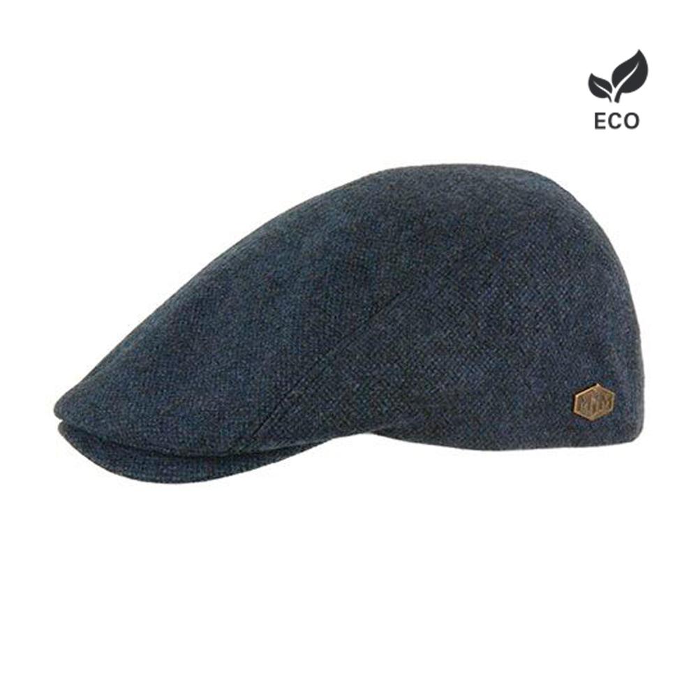 MJM Hats Daffy 3 Sixpence Flat Cap Blue Blå Eco Logo
