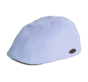 MJM Hats Duck Slub 58043 Sixpence Flat Cap Light Blue Blå 01J72001238