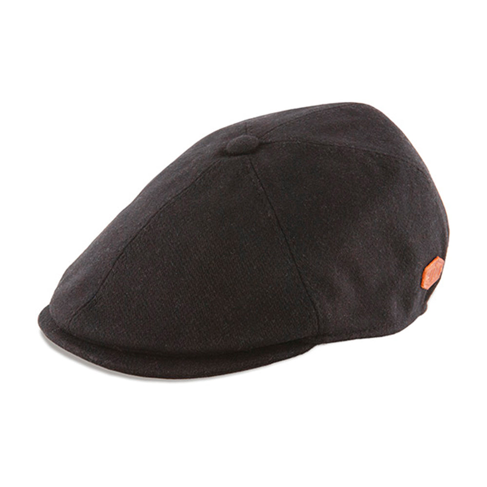 MJM Hats Floyd Sixpence Flat Cap Black Sort 01I85580100