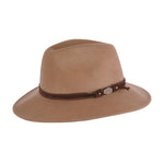 MJM Hats Levi WR Crush Fedora Traveller Hat Beige 01I91389700