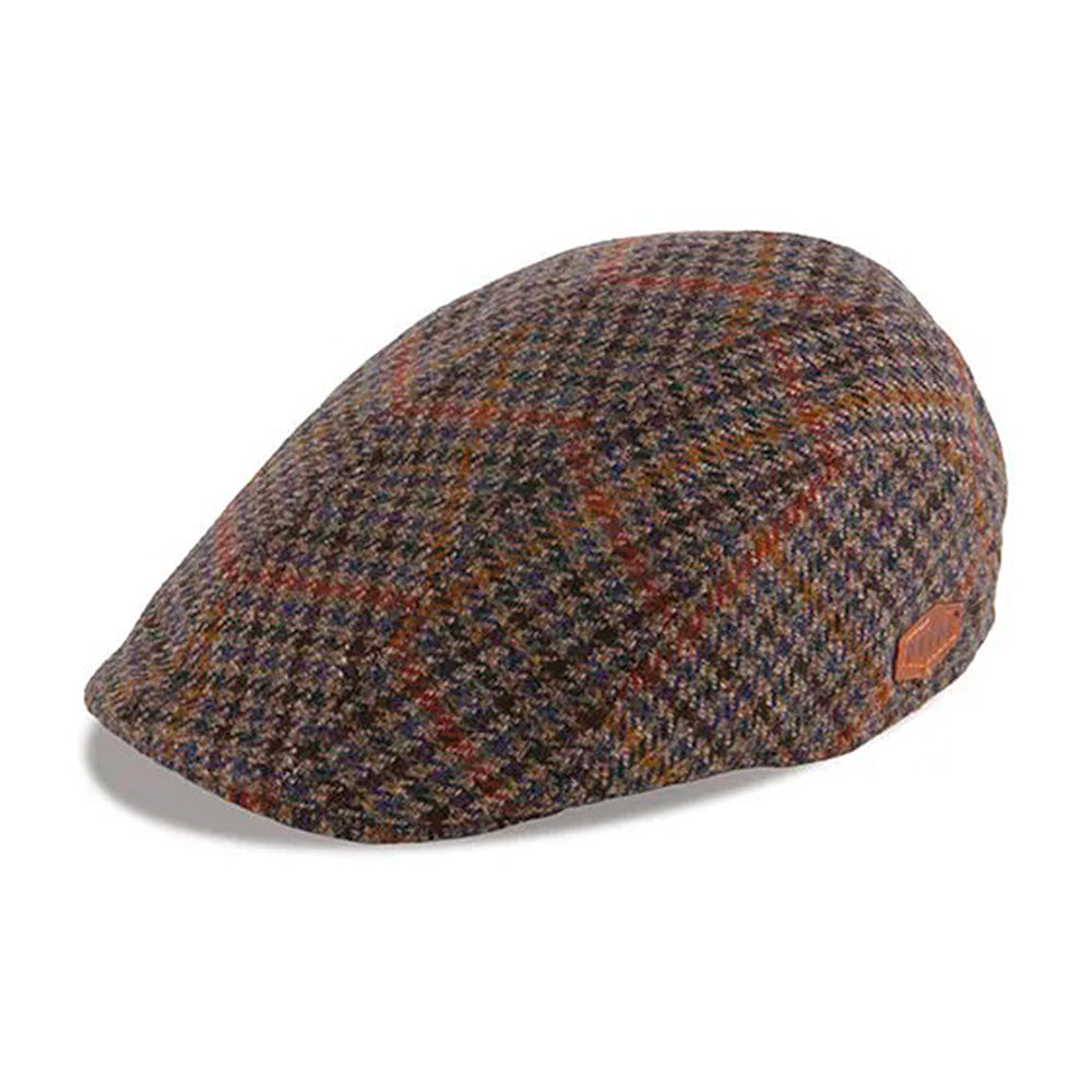 MJM Hats Maddy Virgin Wool Cashmere Sixpence Flat Cap Olive Green Check Grøn 01947583499 