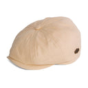MJM Hats Slub 58042 Sixpence Flat Cap Beige 01J71001700