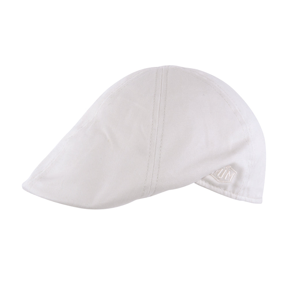 MJM Hats Rebel Sixpence Flat Cap Off White Hvid