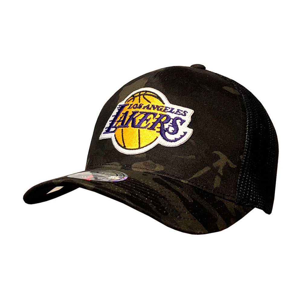 Mitchell & Ness NBA Los Angeles LA Lakers Trucker Snapback 293 Camo Black Sort