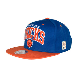 Mitchell & Ness New York Knicks Team Arch Snapback Blue Orange Blå Orange