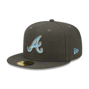 New Era Atlanta Braves 59Fifty Fathers Day Fitted Graphite Grey Blue Grå Blå 60234184