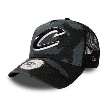 New Era Cleveland Cavaliers Trucker/Snapback Washd Camo Black Grey Sort Grå