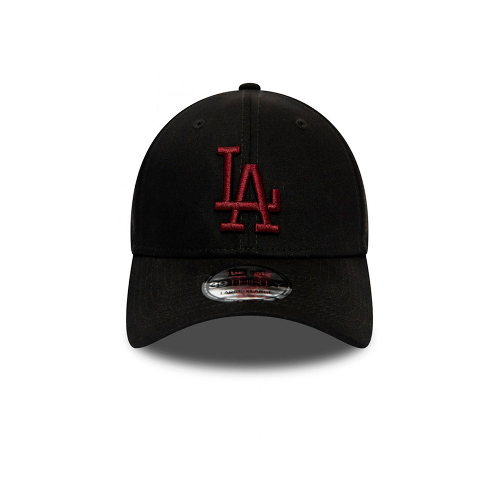 New Era LA Dodgers Essential 39Thirty Flexfit Black Maroon Sort Rød