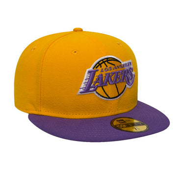 New Era NBA Los Angeles LA Lakers 59Fifty Fitted Yellow Purple Gul Lilla 10861623