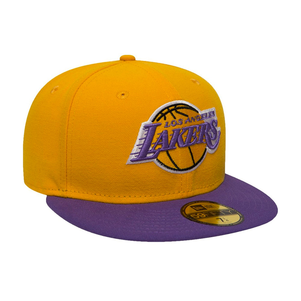 New Era NBA Los Angeles LA Lakers 59Fifty Fitted Yellow Purple Gul Lilla 10861623