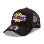 New Era NBA Los Angeles LA Lakers Base A Frame Trucker Snapback Black Sort 60184755