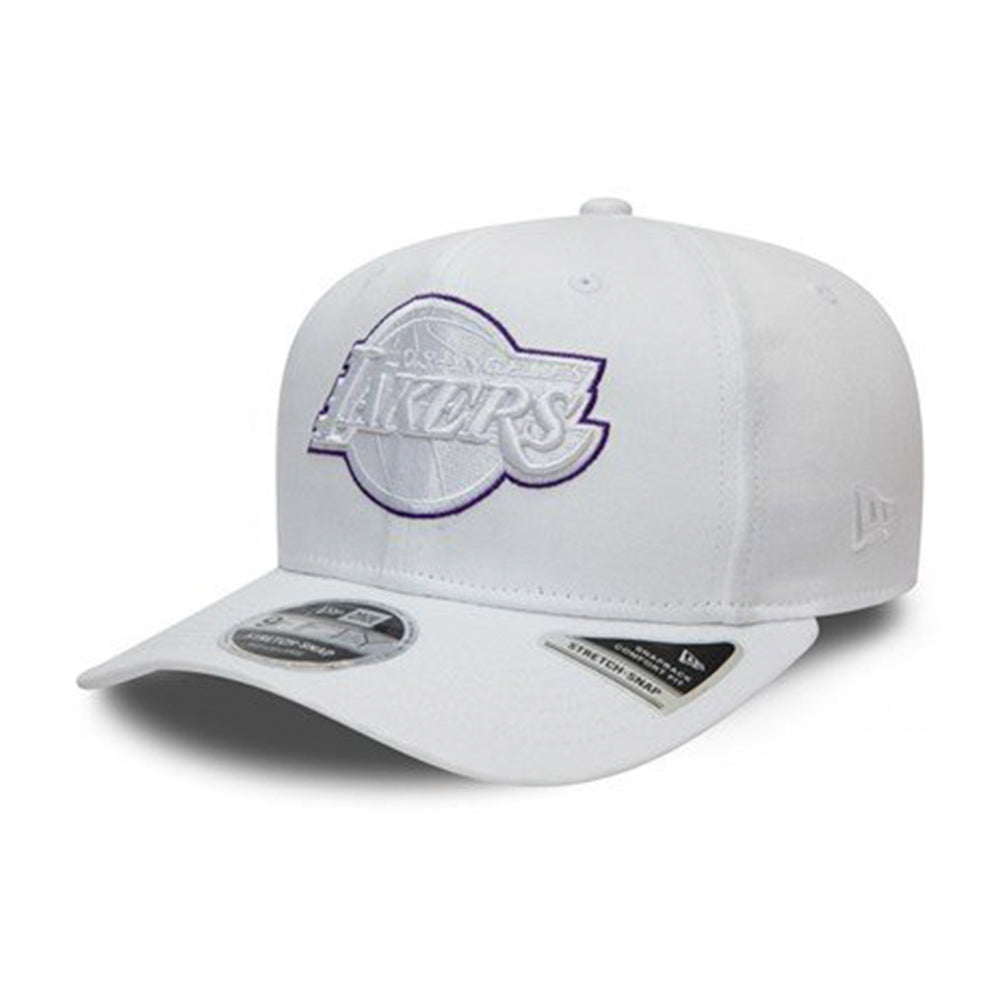 New Era Los Angeles Lakers La Lakers Team Outline 9Fifty Stretch Snap Snapback White 60141458