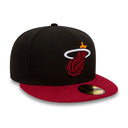 New Era NBA Miami Heat 59Fifty Essential Black Maroon Sort Rød 10861622