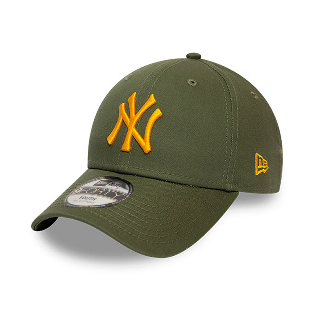 New Era MLB NY New York Yanekes 9Forty Child Kids Børn 4 to 6 years 4 til 6 år Adjustable Justerbar Olive Yellow Grøn Gul 12513996