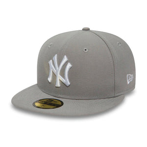 New Era MLB New York NY Yankees 59Fifty Essential Fitted Grey White Grå Hvid 10003438