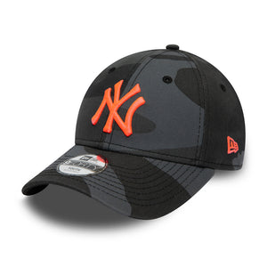 New Era MLB New York NY Yankees 9Forty Kids Adjustable Justerbar Black Camo Neon Orange Sort Camouflage Orange 12381206