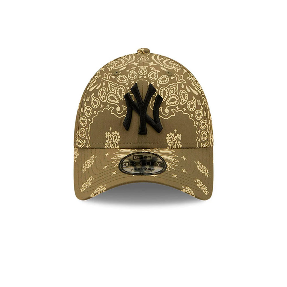 New Era MLB New York NY Yankees 9Forty Paisley Print Adjustable Justerbar Olive Beige Grøn 60222418 