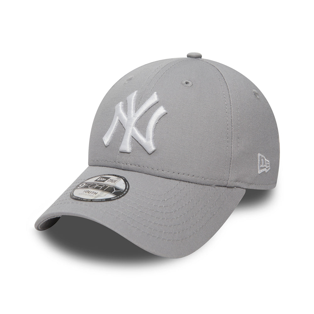 New Era NY New York Yankees 9Forty Adjustable Justerbar Youth Kids Børn Grey Grå