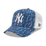 New Era MLB New York NY Yankees A Frame Trucker Snapback Leopard Print Blue Blå 60222391 