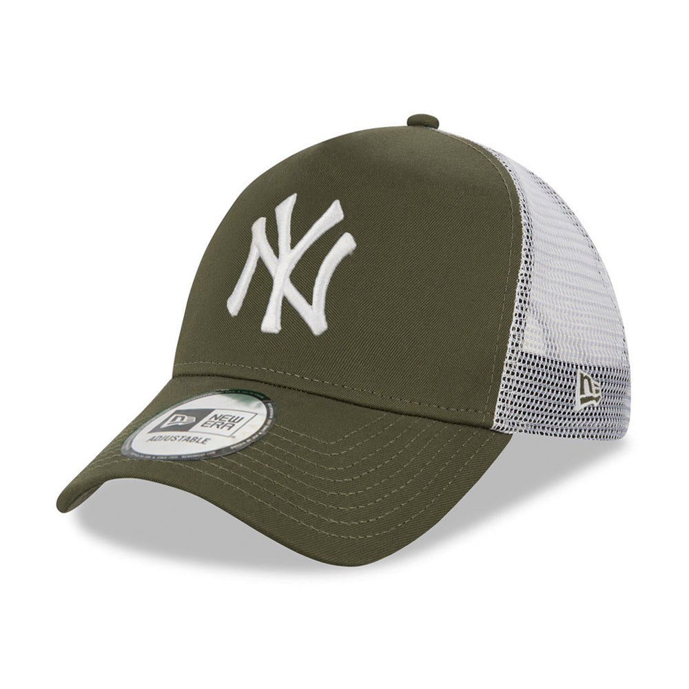 New Era MLB New York NY Yankees A Frame Trucker Snapback Olive White Grøn Hvid 12523894