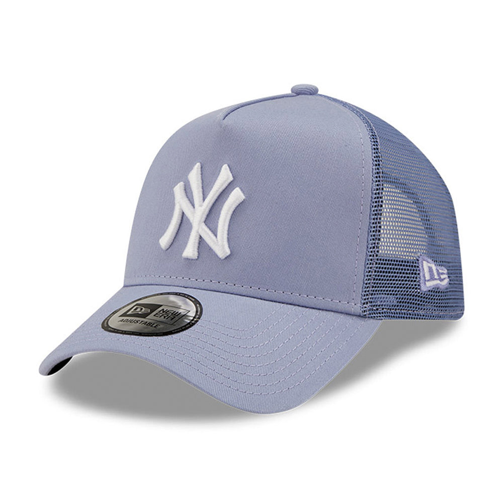 New Era MLB New York NY Yankees Tonal Mesh A Frame Trucker Snapback Purple White Lilla Hvid 60222456 