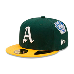 New Era MLB Oakland Athletics 59Fifty Cooperstown Patch Fitted Green Yellow Grøn Gul 60222531