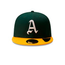 New Era MLB Oakland Athletics 59Fifty Cooperstown Patch Fitted Green Yellow Grøn Gul 60222531