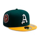 New Era MLB Oakland Athletics 59Fifty Cooperstown Patch Fitted Green Yellow Grøn Gul 60222531