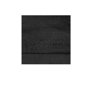 Stetson 6 Panel Cotton Twill Sixpence Flat Cap Black Sort 6641110-1