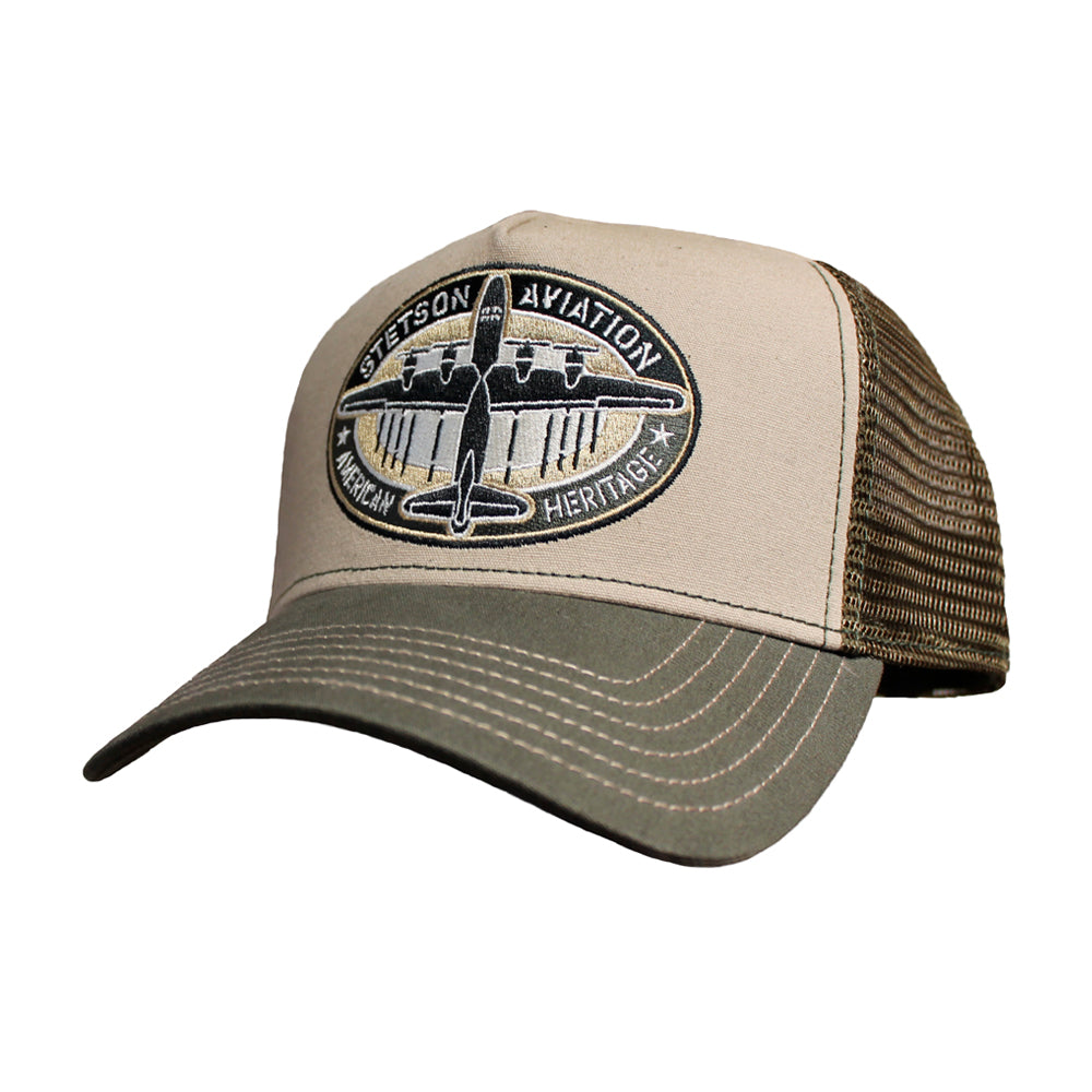 Stetson Aviation Trucker Snapback Beige Grey Brown Grå Brun 7761107-57