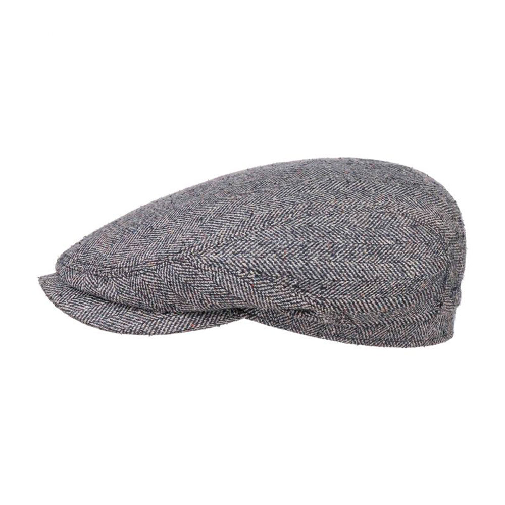 Stetson Belfast Silk Sixpence Flat Cap Blue Grey Blå Grå 6382501-332 