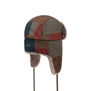 Stetson Farson Wool Patchwork Aviator Hat Beanie Mixed Colours 9290501-348
