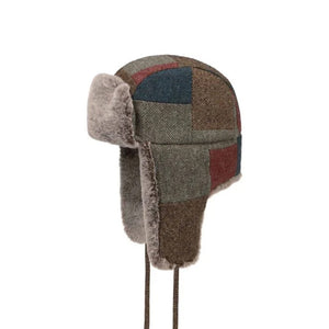 Stetson Farson Wool Patchwork Aviator Hat Beanie Mixed Colours 9290501-348