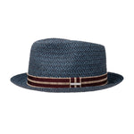 Stetson Fritch Fedora Straw Hat Navy Blå