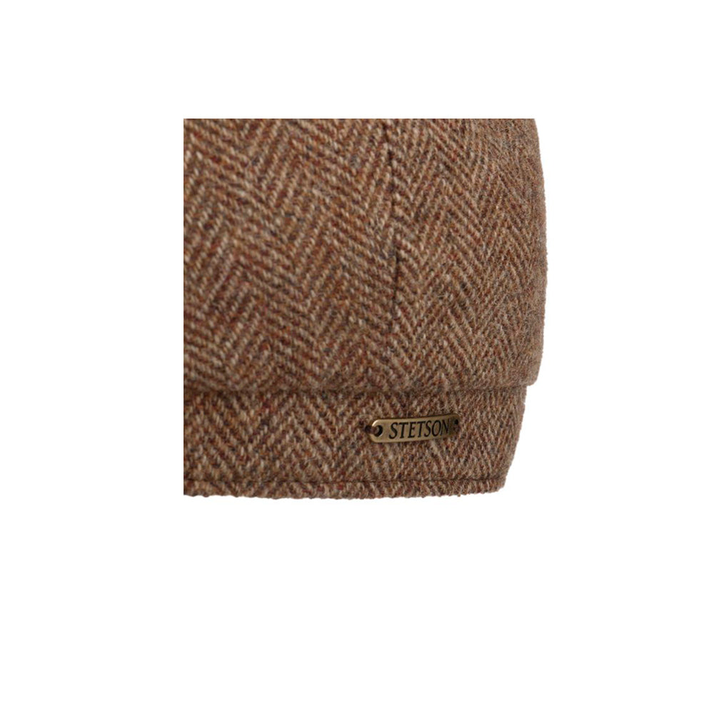 Stetson Hatteras Classic Wool Sixpence Flat Cap Rust Brun 6840514-368