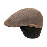 Stetson Ivy Cap CO/PE EF Earlaps Sixpence Flat Cap Brown Brun 6161106 - 6